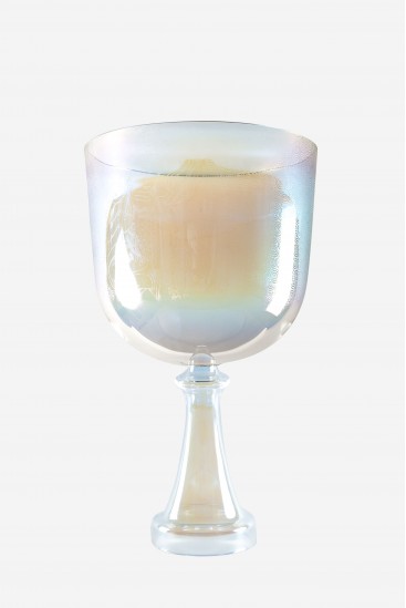 BUDDHA BOWL - iridescent - engraved - Crystal chalice
