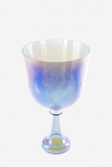 Luminescence Christ chalice - Bluish iridescence - Art Print - Crystal Singing Bowl