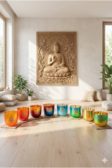 Crystal TAO - Fargede og graverte krystallboller - Cristal Vibrasons