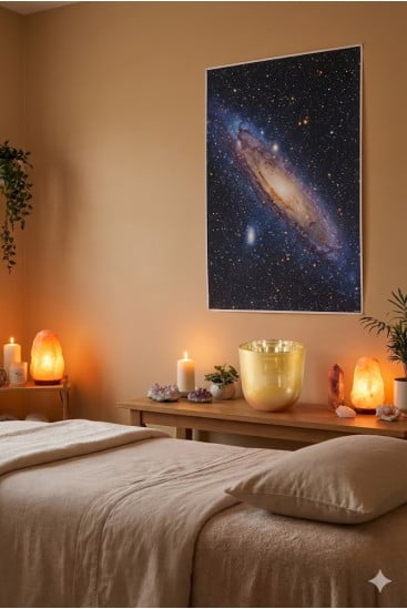 Klangschale aus Kristall - Andromeda Gold Stern - Vibrationskristall