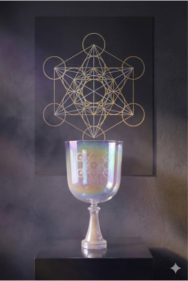 Calice en Cristal Gravé - Sceau de Métatron - Cristal Vibrasons