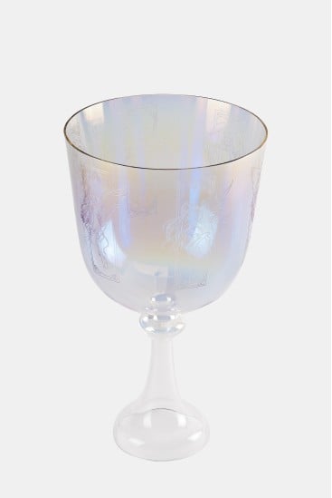 Crystal Singing Bowl - Elven Engraved Chalice - Vibrasons Crystal