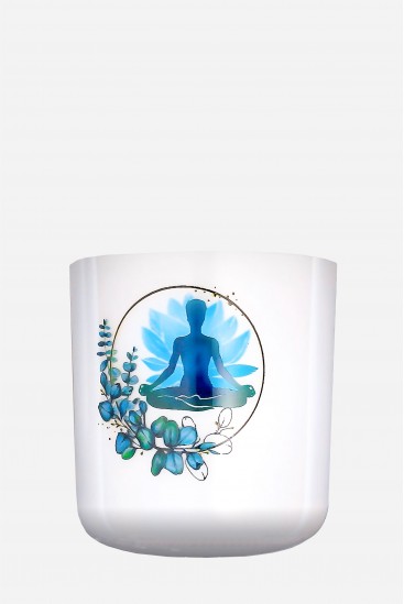 Zen Yoga - Cuenco de cristal - Pintado a mano
