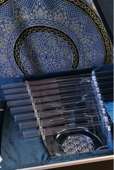Harpe en cristal pour soins vibratoires et voyages sonores