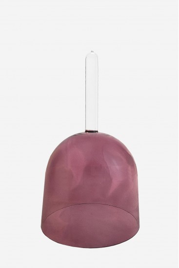 Burgundi rojo de color claro - Cuenco con asa - Cuenco cantor de cristal