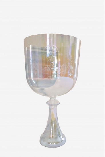 Chalice ISIS NETJERETH - Rainbow iridescences - Art engraving - Singing crystal bowl